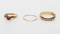 RINGAR, 3 st, 18k guld, vikt ca 5,8 gr.