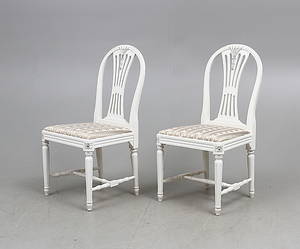 STOLAR, 2 st, gustaviansk stil, axet modell.