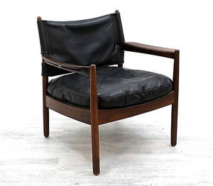 GUNNAR MYRSTRANAD. Fåtölj, av skinn och jakaranda, Källemo.