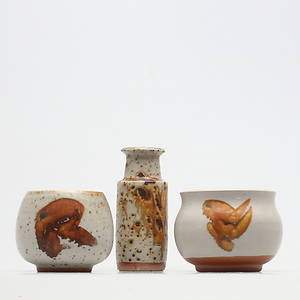 VASSKÅLAR i stengods, 3 delar. Signerade Rolf Palm, Mölle.