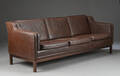 Mogens Hansen. Tre-pers. sofa, læder 