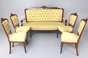 SOFFGRUPP, 1880-tal, Soffa samt stolar.