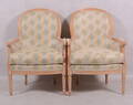 KARMFÅTÖLJER, ett par, gustaviansk stil, 1900-tal.