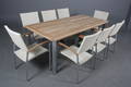 Havemøbler. Rektangulært bord samt otte armstole, teak  polyrattan 9.