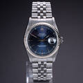 Rolex Datejust. Herreur i stål med blå skive med dato - cert. 2006 Denne vare er sat til omsalg under nyt varenummer 4690996
