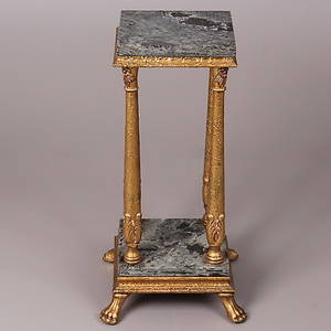 PIEDESTAL, förgylld, med marmorskiva.