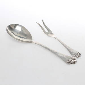 UPPLÄGGNINGSBESTICK, 2 st, kontrollstämpel Christian F Heise, Danmark.