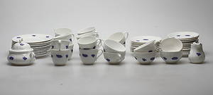 KAFFESERVIS, 56 delar, Blå blom, Gustavsberg.