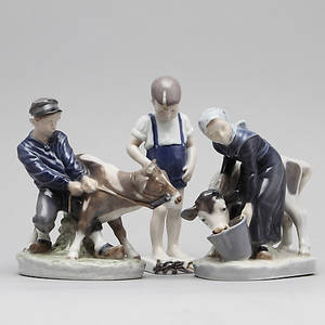 FIGURINER, 3 st, porslin, Royal Copenhagen samt BingGröndahl.