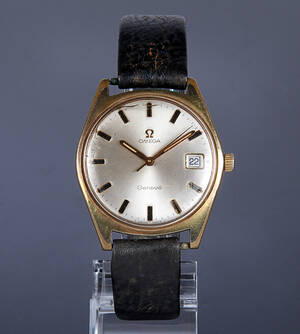 Omega Genéve. Vintage herreur i forgyldt stål med dato, ca. 1969 Denne vare er sat til omsalg under nyt varenummer 4351193