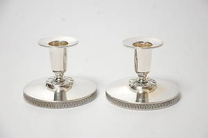 LJUSSTAKAR, 1 par silver, stämplade Stockholm 1966.