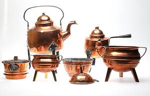 KOPPARFÖREMÅL, 9 delar, 181900-tal.