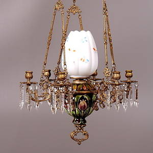 TAKFOTOGENLAMPA, majolika, höjd 110 cm.