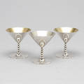 COCKTAILGLAS, 12 st, silver, 1960-tal, C G H. Total vikt 830 gram.