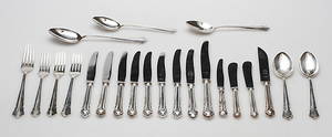 BESTICK, 20 delar, silver, Chippendale samt 2 udda modeller, vikt ca. 1007,3 gram.