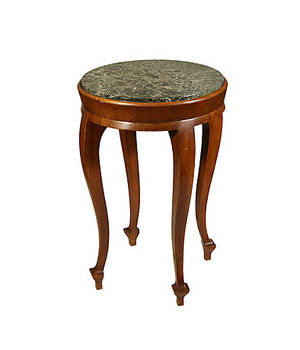BEISTELLTISCH MIT MARMORPLATTE. Wohl 2. Hälfte 19. Jahrhundert.