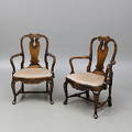 KARMSTOLAR 1 par, rokokostil, 1900-tal.