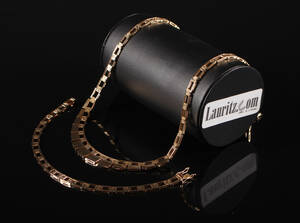 Halskæde og armbånd af 14 kt. guld. Vægt 31 gram 2