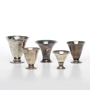 PRISPOKALER, 5 st, silver,  1900-tal.