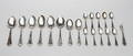 BESTICK, 19 delar, silver, Haga, vikt ca. 591 gram.