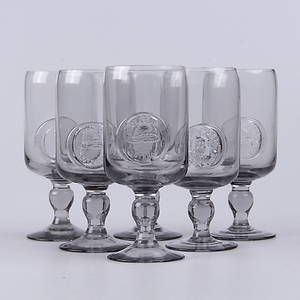 GLAS, 6 st. med dekor av sevärdheter, Reijmyre.