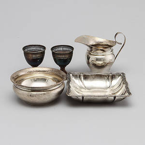 SILVERFÖREMÅL, 5 delar, silver, vig ca 270 gram.