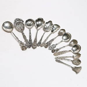 KONFEKTSKEDAR, 15 st, silver, 1900-tal. Vikt 256 gram.