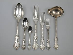 BESTICK, 61 delar, nysilver, modell Olga.