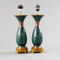 Bordlampfötter cloisonné brons