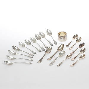 PARTI SILVER, mestadels skedar. 18001900-tal.