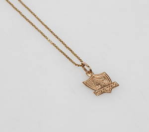 HALSKEDJA samt HÄNGE, 18k guld, vikt ca 4 gr.