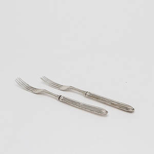 DESSERTGAFFLAR, silver, 2 st. Carl Gideon Renander, Stockholm 1786. Vikt ca 58 gram.