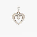 HÄNGE, hjärta, 18K vitguld med diamant, totalt ca 0,01ct. 1,3g.