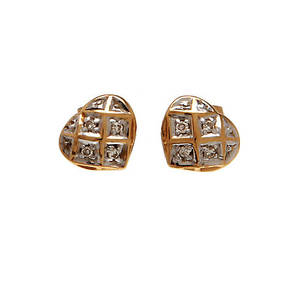 ÖRHÄNGEN, 18K rödguld med diamanter, totalt ca 0,04ct. 0,8g.