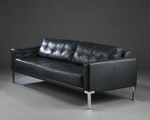 Tre-pers. lædersofa