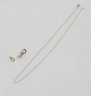 GULDFÖREMÅL, 3 delar, 14-18k, vikt ca. 2,7 gram.