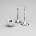LJUSSTAKAR, ett par samt SKÅL, silver, Tesi.