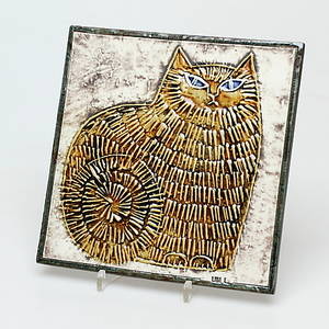 VÄGGRELIEF, Katt, Lisa Larson, Gustavsberg.