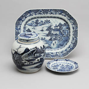 PORSLIN, 3 delar, Kina 171800-tal.