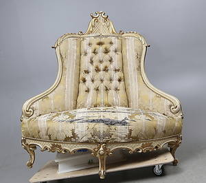 SOFFA, hörnmodell, rokokostil, 1900-talets första hälft.