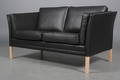 Stouby. To-pers. sofa, model ST 1000, sort læder