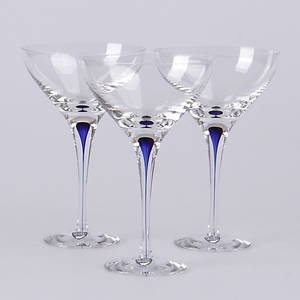 COCTAILGLAS, 3 st. intermezzo, Erika Lagerbielke, Orrefors.