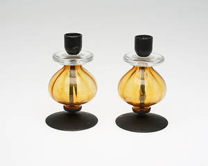 ERIK HÖGLUND. Ljusstakar, ett par, Kosta boda.