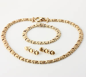 Smykkesæt af 14 kt. guld, vægt ca. 54 gr. ca. 1990. 4