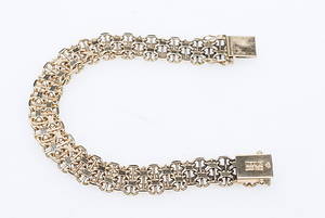 ARMBAND X-LÄNK MED STAV, 18k guld, vikt ca 24,7 gr.