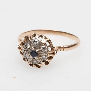 RING, 14k guld, med diamanter, vikt ca 3,4 gr.