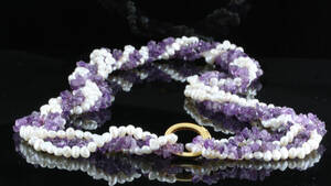 Fresh water pearl and amethyst necklace