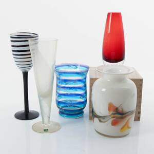 VASER 5st, glas, bl.a. Orrefors