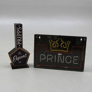 LJUSSKYLTAR, 2 st, Pripps samt Prince.