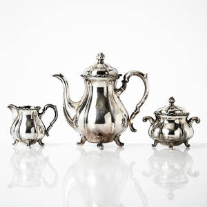 Kaffeservis silver 3 delar